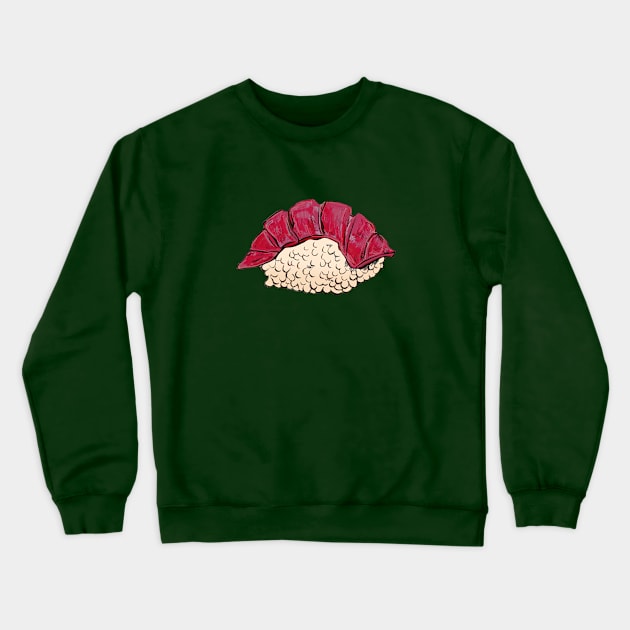 Tuna Sushi Crewneck Sweatshirt by minniemorrisart